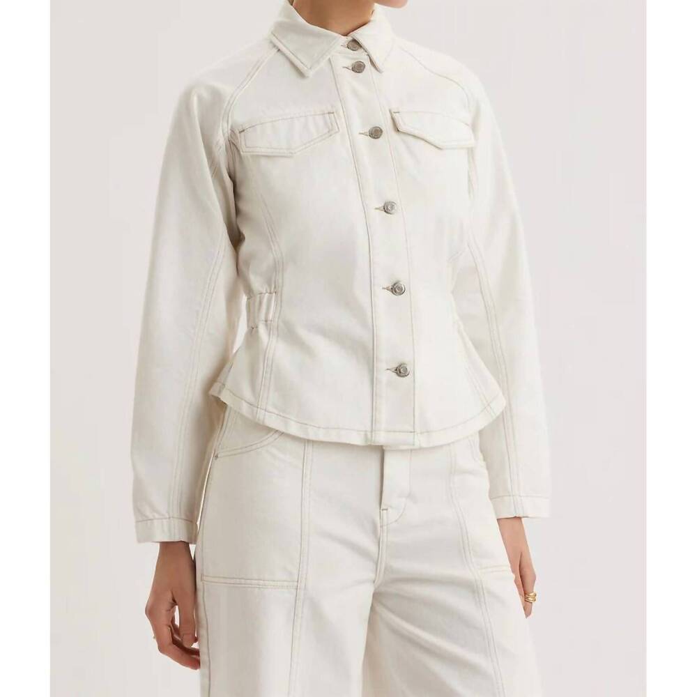 NEW MERLETTE rhea denim jacket in ecru